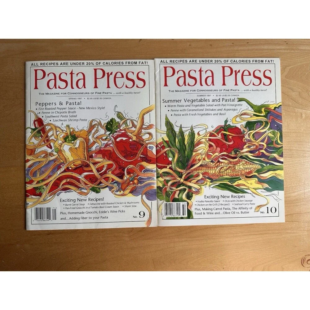 Pasta Press Magazine Lot of 8 '95-'97 Nos 3-10 Vintage Italian Recipe Collection